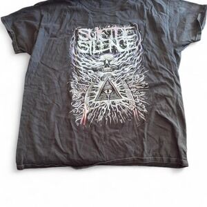 Suicide Silence Band Tee Black Graphic T-Shirt Skull Eye Pyramid Unisex Metal